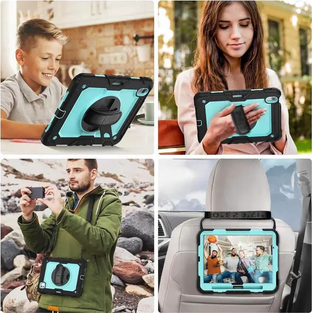 Alt view image 6 of 6 - Case Compatible with iPad Air 11 2025/2024 with Screen Protector Pen Holder | Case for iPad Air 7th/6th Gen 11 inch | Heavy Duty Rugged Protective Cover W/Hand Strap Shoulder Strap