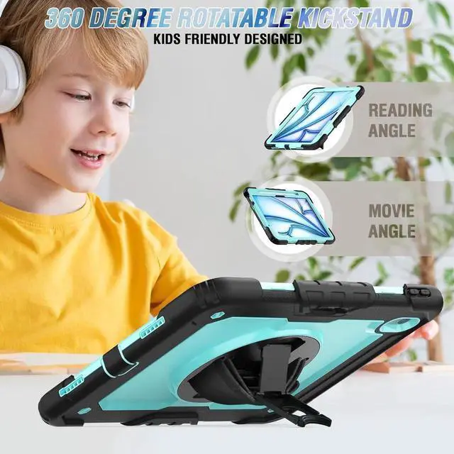 Alt view image 5 of 6 - Case Compatible with iPad Air 11 2025/2024 with Screen Protector Pen Holder | Case for iPad Air 7th/6th Gen 11 inch | Heavy Duty Rugged Protective Cover W/Hand Strap Shoulder Strap