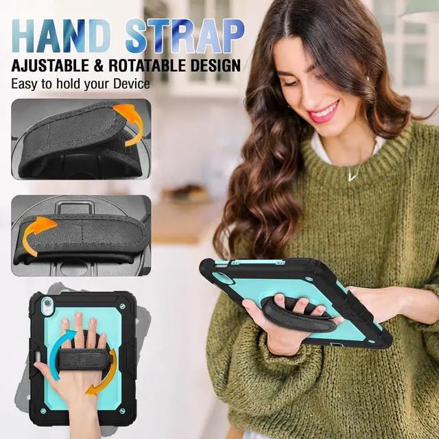 Alt view image 2 of 6 - Case Compatible with iPad Air 11 2025/2024 with Screen Protector Pen Holder | Case for iPad Air 7th/6th Gen 11 inch | Heavy Duty Rugged Protective Cover W/Hand Strap Shoulder Strap