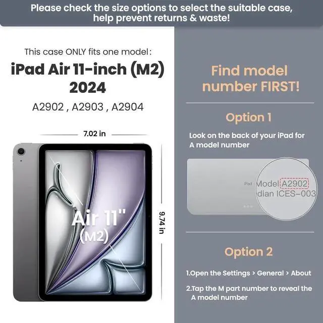 Alt view image 3 of 6 - Case Compatible with iPad Air 11 2025/2024 with Screen Protector Pen Holder | Case for iPad Air 7th/6th Gen 11 inch | Heavy Duty Rugged Protective Cover W/Hand Strap Shoulder Strap