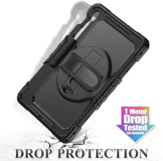 Alt view image 2 of 7 - Case for SAM-SUNG Galaxy Tab S10 FE+ Plus 5G Tablet Case 13.1'' Protective with Screen Protector, Pencil Holder, 360 Rotating Stand, Hand Strap, Shoulder Strap, Black1