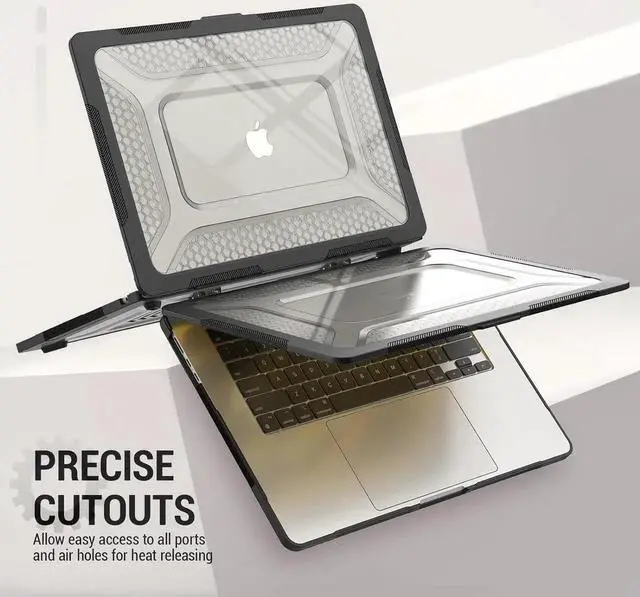 Alt view image 5 of 7 - Case for MacBook Air 15 inch 2025-2023 Release A3241 A3114/A2941 M4-M2 Chip, Shock-Absorbing Protection with Folding Stand &Mouse Pad/Bag Case for MacBook Air 15'' (Black)