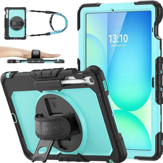 Main image of Case for SAM-SUNG Galaxy Tab S10 FE+ Plus 5G Tablet Case 13.1'' Protective with Screen Protector, Pencil Holder, 360 Rotating Stand, Hand Strap, Shoulder Strap, SkyBlue1