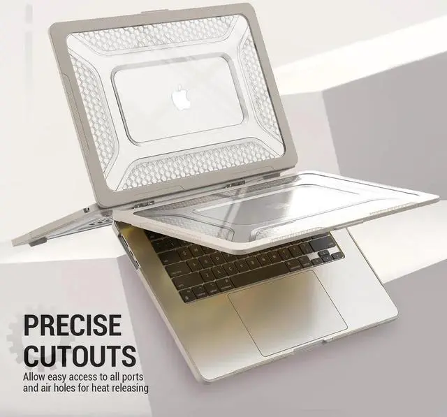 Alt view image 4 of 7 - Case for MacBook Air 15 inch 2025-2023 Release A3241 A3114/A2941 M4-M2 Chip, Shock-Absorbing Protection with Folding Stand &Mouse Pad/Bag Case for MacBook Air 15'' (Beige)