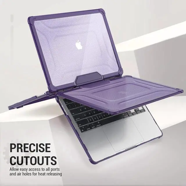 Alt view image 6 of 7 - Case for MacBook Air 15 inch 2025-2023 Release A3241 A3114/A2941 M4-M2 Chip, Shock-Absorbing Protection with Folding Stand &Mouse Pad/Bag Case for MacBook Air 15'' (Purple)