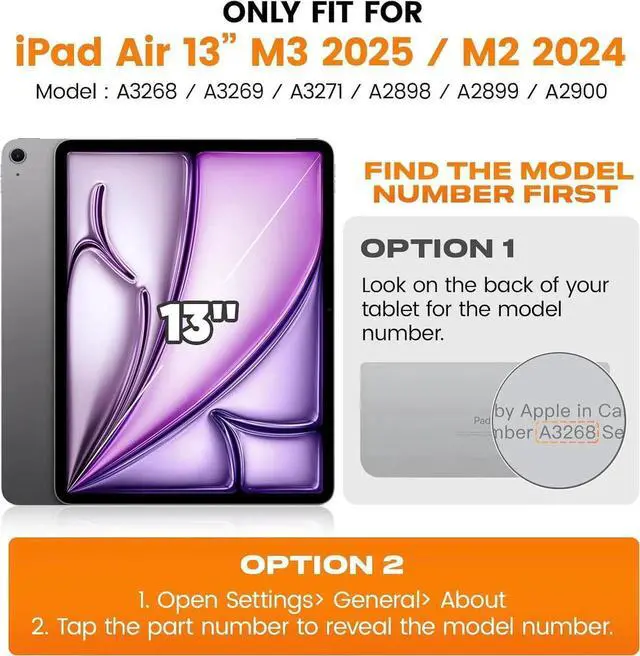 Alt view image 2 of 6 - for iPad Air 13 inch Protective Case M3 2025/ M2 2024, Heavy Duty Case with Screen Protector, Pencil Holder, Rotating Stand, Hand Strap, Shoulder Strap, Black