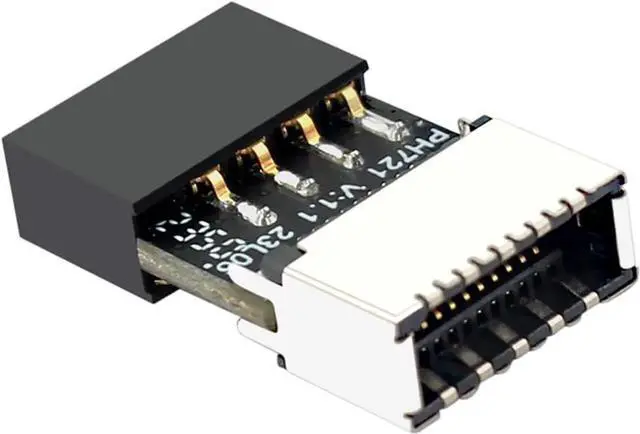 Alt view image 7 of 7 - PH721 Motherboard USB2.0 9PIN to Type-E Adapter Male to Famale Connector USB C Front Panel Socket (1Piece)