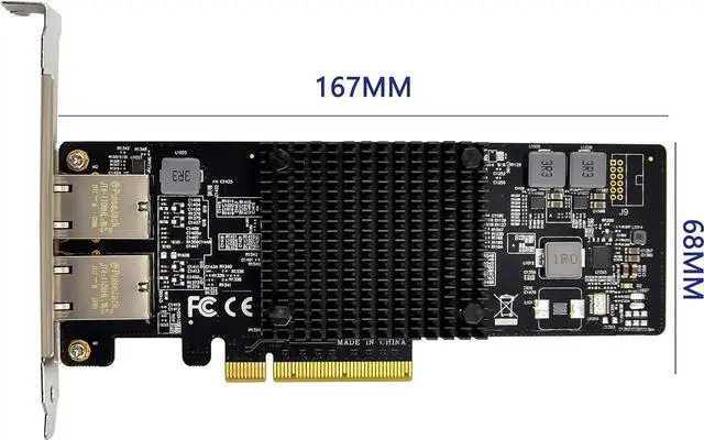 Alt view image 2 of 7 - Dual-Port 10G PCIe X8 Network Adapter Card with in-tel-X550AT 10GBASE-T & NBASE-T PCI Express Network Interface Adapter 10/5/2.5/1GbE Multi Giga-bit Ethernet 5 Speed NIC LAN Card(ST7280-X550AT2)