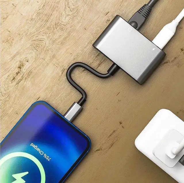 Alt view image 4 of 7 - USB C to RJ45 LAN Ethernet Giga-bit Network Adapter with Chippset AX88179 with 100W PD Charging for Windows/iOS/iPadOS/macOS/Linux