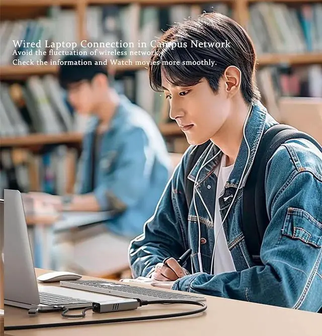 Alt view image 2 of 7 - 5G USB 3.2 Ethernet Adapter with RTL8157, 2-in-1 USB-A/Type-C to 5Gbps Network Card RJ45 LAN Converter for PC Laptop Windows Mac OS Linux(5Gbps Need Type-C > 3.2)