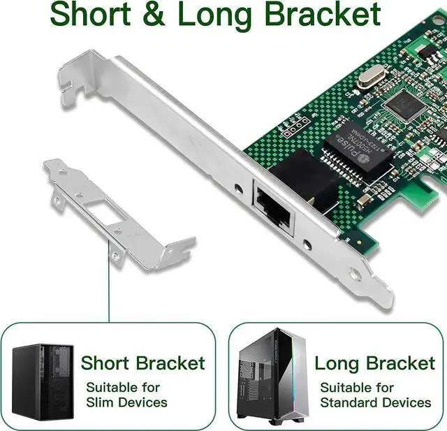 Alt view image 4 of 7 - 1.25G Gigabit Ethernet NIC with Intel 82574L Controller, 1Gb PCI-E Network Card Compare to Intel EXPI9301CT / EXPI9301CTBLK Ethernet Converged Network Adapter, Single RJ45 Copper Ports, PCI Express X1