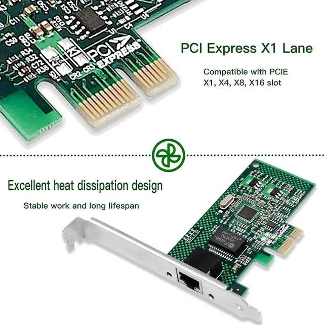 Alt view image 5 of 7 - 1.25G Gigabit Ethernet NIC with Intel 82574L Controller, 1Gb PCI-E Network Card Compare to Intel EXPI9301CT / EXPI9301CTBLK Ethernet Converged Network Adapter, Single RJ45 Copper Ports, PCI Express X1