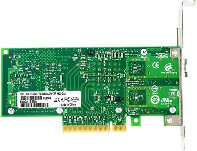 Alt view image 2 of 7 - 10Gb PCI-E X8 X16 Network Card 10 Gigabit SFP+ Port Ethernet Fiber NIC Card Support Windows Server, Win 7/8/10/Visa, Linux, VMware (Single SFP+ Port)
