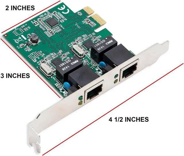 Alt view image 4 of 7 - Syba Dual Port Gigabit Ethernet PCI Express 2.1 PCI-E x1 Network Adapter Card (NIC) 10/100/1000 Mbps Card with Realtek RTL8111 Chipset, 2 Port (SD-PEX24041)