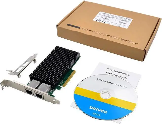 Alt view image 2 of 7 - Dual PCIe X8 10G Network Server Converged Card NIC with Intel X540-AT2 Chip,Compare to X540-T2, PCI Express 10Gbase-T LAN Adapter