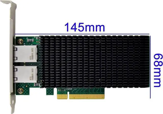Alt view image 3 of 7 - Dual PCIe X8 10G Network Server Converged Card NIC with Intel X540-AT2 Chip,Compare to X540-T2, PCI Express 10Gbase-T LAN Adapter