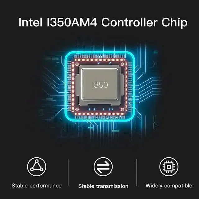 Alt view image 6 of 7 - 1.25G Gigabit Ethernet NIC with Intel I350AM4 Controller, 1Gb PCI-E Network Card Compare to Intel I350-T4 Ethernet Converged Network Adapter, Quad RJ45 Copper Ports, PCI Express X4