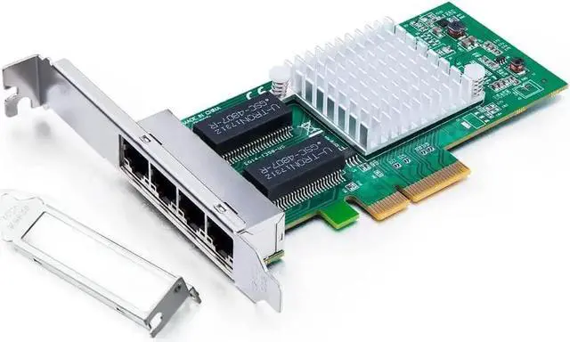 Main image of 1.25G Gigabit Network Card (NIC) with Intel I350-AM4 Controller - 10/100/1000Mbps PCI Express Network Adapter Compatible for I350-T4, Quad RJ45 Ports, PCI-E 2.1 X4