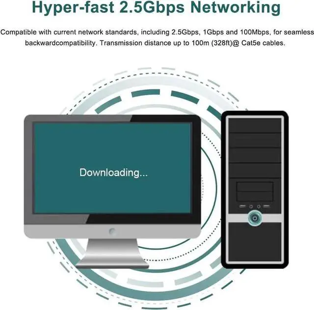 Alt view image 2 of 6 - 2.5GBase-T PCI Express Network Adapter, with Realtek RTL8125 Controller, Single RJ-45 Port, PCIe 2.1 x1, Support Windows Server/Ubuntu/Centos/Debian