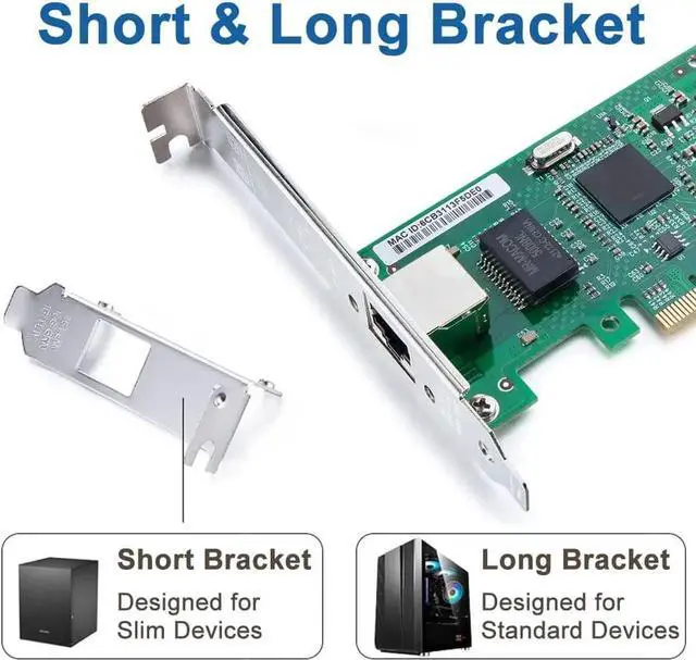Alt view image 3 of 6 - Gigabit PCIe NIC with Intel 82573 Chip, 1Gb Network Card Compare to Intel 82573 NIC, Single RJ45 Port, PCI Express X1, Ethernet Card with Low Profile for Windows/Windows Server/Linux