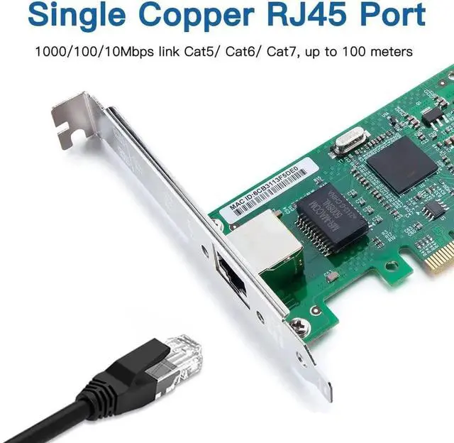Alt view image 2 of 6 - Gigabit PCIe NIC with Intel 82573 Chip, 1Gb Network Card Compare to Intel 82573 NIC, Single RJ45 Port, PCI Express X1, Ethernet Card with Low Profile for Windows/Windows Server/Linux