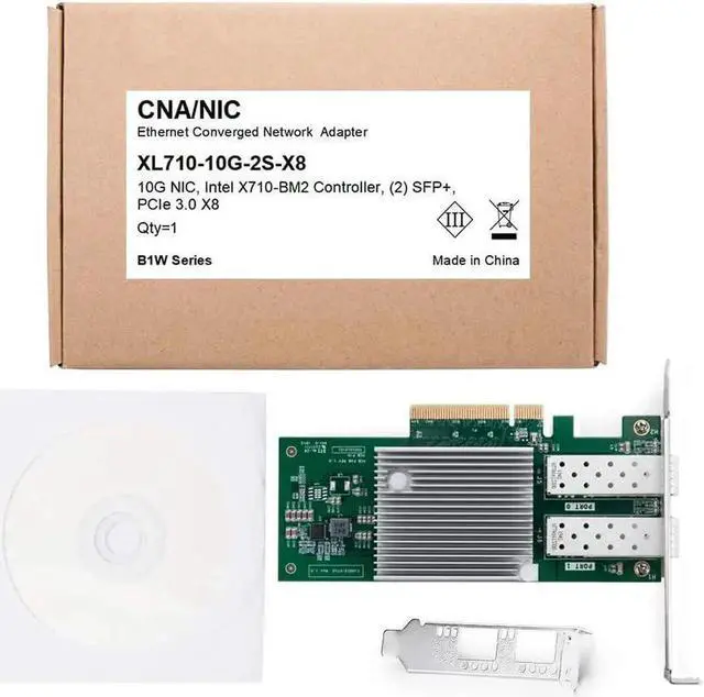Alt view image 4 of 6 - 10Gb PCI-E NIC Network Card, Dual SFP+ Port, with original Intel X710-BM2, PCI Express Ethernet Lan Adapter Support Windows Server/Windows/Linux/ESX, Compare to Intel X710-DA2