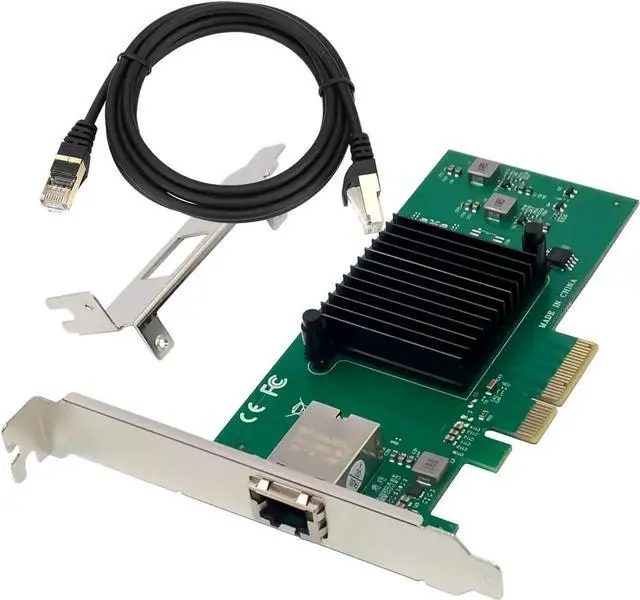 Main image of 10G PCIe Network Card NIC Adapter with AQC107 Chipset +3ft Cat8 Ethernet Cable 10GB/5GB/2.5GB/1000M PCI Express Gigabit Ethernet Card RJ45 LAN Controller Support PXE