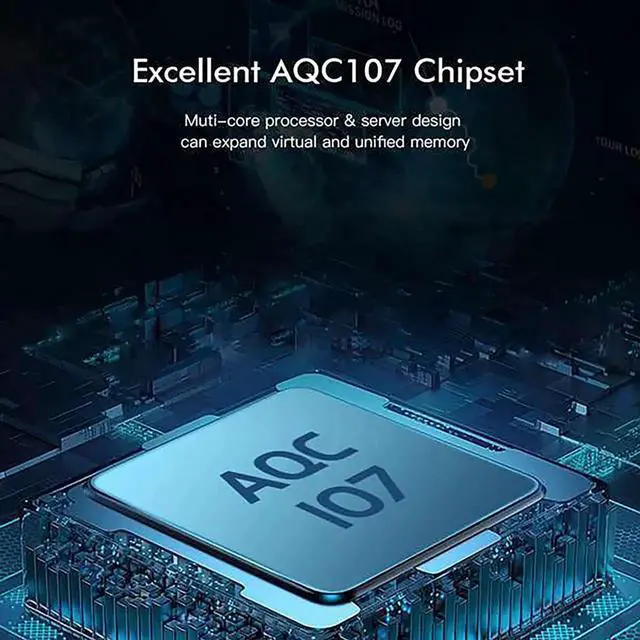 Alt view image 6 of 7 - 10G PCIe Network Card NIC Adapter with AQC107 Chipset +3ft Cat8 Ethernet Cable 10GB/5GB/2.5GB/1000M PCI Express Gigabit Ethernet Card RJ45 LAN Controller Support PXE