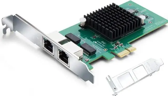 Main image of 10/100/1000Mbps Gigabit Ethernet Converged Network Server Adapter Card (NIC) with Intel 82576 Controller Chip, Dual RJ45 Copper Ports, Compatible for Intel E1G42ET, PCI Express 2.1 X1