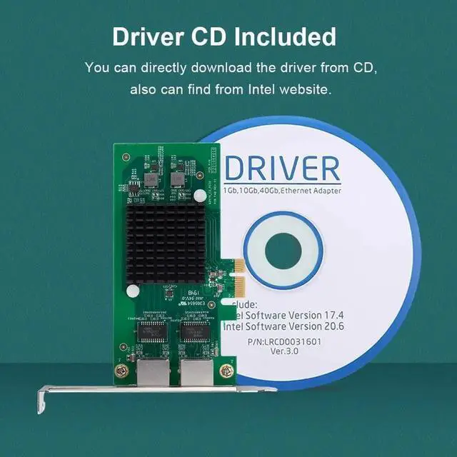 Alt view image 6 of 7 - 10/100/1000Mbps Gigabit Ethernet Converged Network Server Adapter Card (NIC) with Intel 82576 Controller Chip, Dual RJ45 Copper Ports, Compatible for Intel E1G42ET, PCI Express 2.1 X1