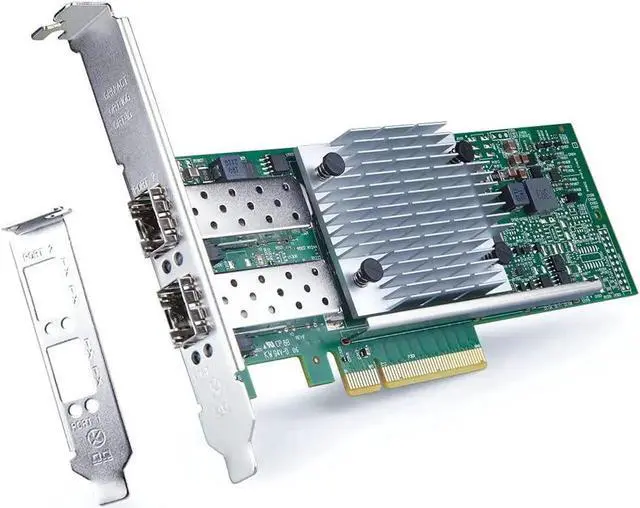 Main image of 10GbE SFP+ NIC Network Adapter Card, Dual SFP+ Ports, with Broadcom BCM57810S Controller, PCI-E X 8, PCI Express LAN Card, Fiber to Ethernet Server Adapter Support Windows Server/Windows/Linux/VMware