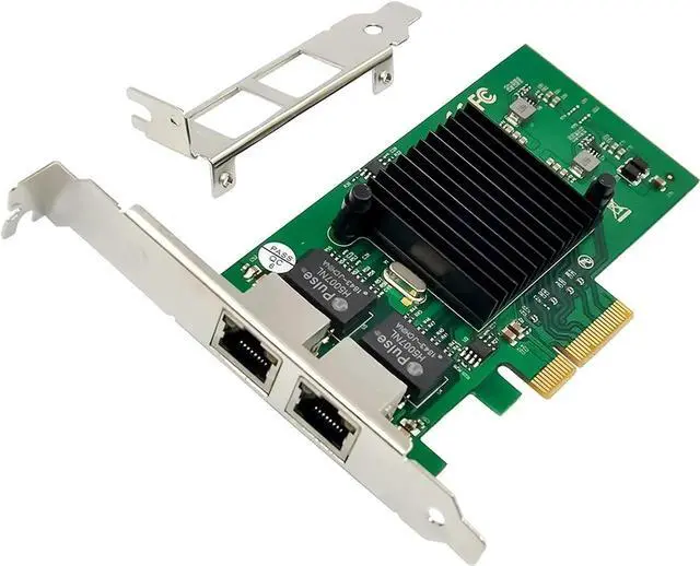 Main image of Dual-Port PCIe X4 Gigabit Network Card 1000M PCI Express Ethernet Adapter with Intel 82576 Two Ports LAN NIC Card for Support PXE SR-IOV for Windows/Windows Server/Linux/Freebsd/DOS with Low Profile