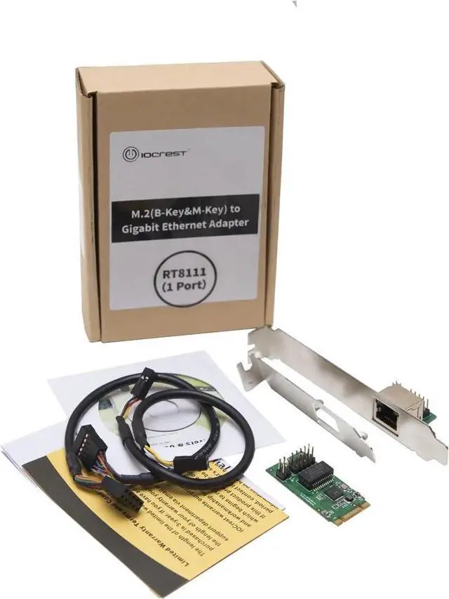 Alt view image 2 of 5 - M.2 B & M-Key PCIe Interface Single Port Gigabit Ethernet Modules NIC Network Interface Card RealTek RTL8111 Chipset SI-PEX24054