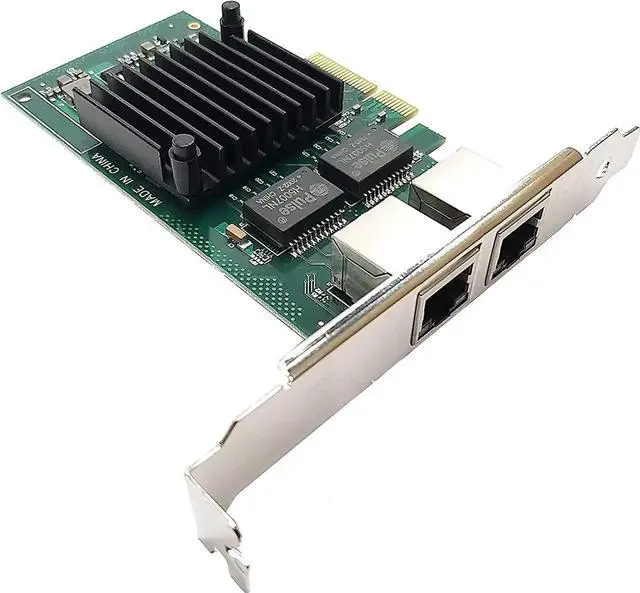 Alt view image 2 of 5 - Dual Port RJ-45 10/100/1000Mbps PCI-Express x 4 Gigabit Ethernet Server Adapter Dual Port Network Interface Controller Card for I350AM2 Chipset, Compare to Intel I350-T2