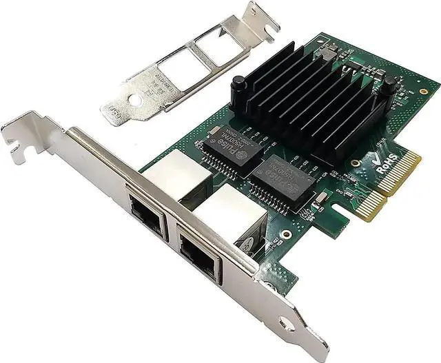 Alt view image 5 of 5 - Dual Port RJ-45 10/100/1000Mbps PCI-Express x 4 Gigabit Ethernet Server Adapter Dual Port Network Interface Controller Card for I350AM2 Chipset, Compare to Intel I350-T2