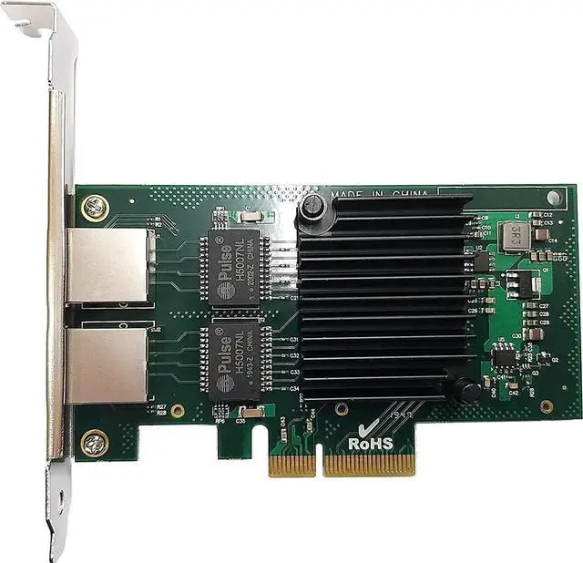 Alt view image 3 of 5 - Dual Port RJ-45 10/100/1000Mbps PCI-Express x 4 Gigabit Ethernet Server Adapter Dual Port Network Interface Controller Card for I350AM2 Chipset, Compare to Intel I350-T2