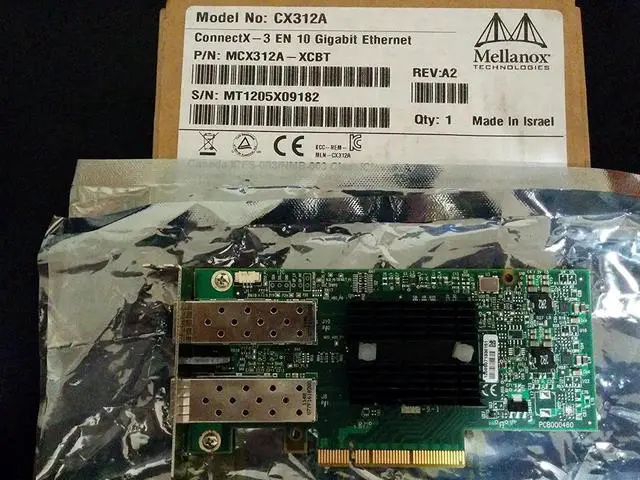 Alt view image 2 of 2 - Mellanox MCX312A-XCBT ConnectX -3 Ethernet Single and Dual SFP+ Port Adapter Card (MCX312A-XCBT)