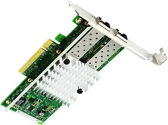Alt view image 3 of 5 - 10Gb PCI-E X8 X16 Network Card 10 Gigabit SFP+ Port Ethernet Fiber NIC Card Support Windows Server, Win 7/8/10/Visa, Linux, VMware (Dual SFP+ Ports)