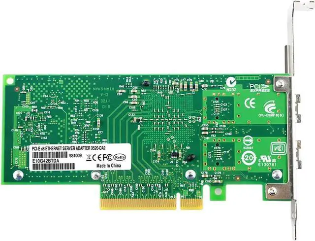 Alt view image 2 of 5 - 10Gb PCI-E X8 X16 Network Card 10 Gigabit SFP+ Port Ethernet Fiber NIC Card Support Windows Server, Win 7/8/10/Visa, Linux, VMware (Dual SFP+ Ports)