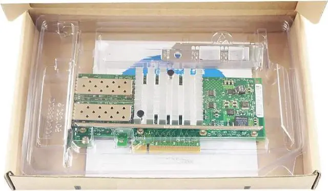 Alt view image 4 of 5 - 10Gb PCI-E X8 X16 Network Card 10 Gigabit SFP+ Port Ethernet Fiber NIC Card Support Windows Server, Win 7/8/10/Visa, Linux, VMware (Dual SFP+ Ports)
