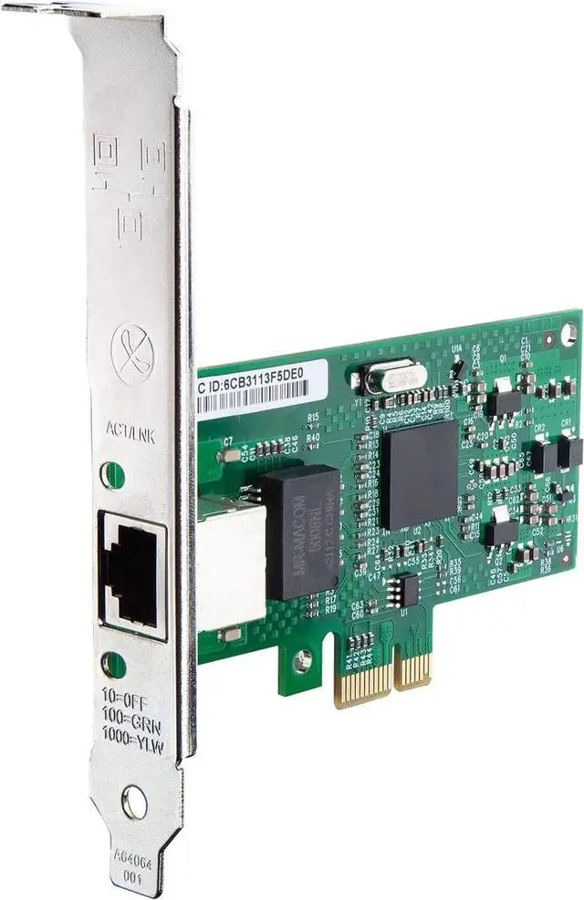 Alt view image 3 of 5 - 10/100/1000Mbps Gigabit Ethernet Network Interface Card (NIC) Single Copper RJ-45 Port, with Intel(R) 82573 Chip, PCIe X1, Support Windows Server/Freebsd/VMware/SLSE