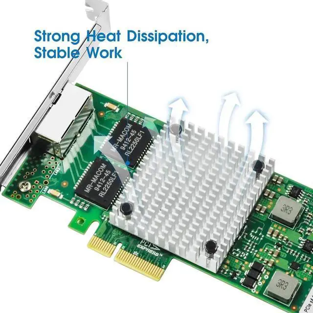 Alt view image 4 of 7 - Gigabit Network Card, 10/100/1000Mbps Dual-Ports RJ45 Copper Ethernet Adapter, with Intel I350 Chip, PCI-Express X4 NIC Support Windows Server/Linux/VMware,Compare to Intel I350-AM2/Intel I350-T2