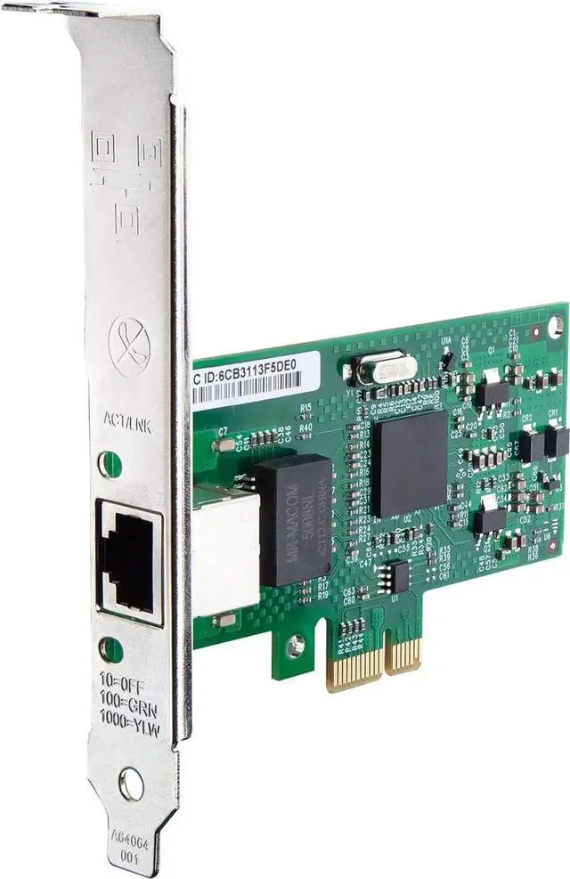 Alt view image 3 of 5 - 10/100/1000Mbps Gigabit Ethernet Network Interface Card (NIC) Single Copper RJ-45 Port, with Intel(R) 82573 Chip, PCIe X1, Support Windows Server/Freebsd/VMware/SLSE