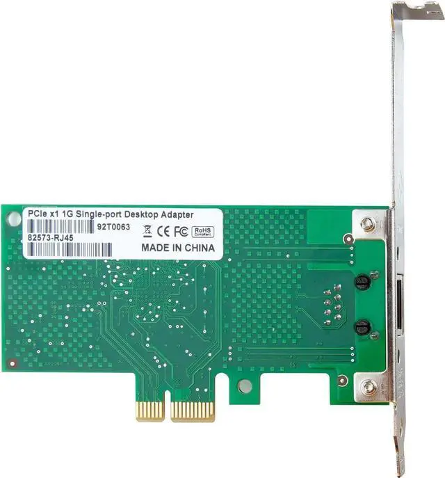 Alt view image 5 of 5 - 10/100/1000Mbps Gigabit Ethernet Network Interface Card (NIC) Single Copper RJ-45 Port, with Intel(R) 82573 Chip, PCIe X1, Support Windows Server/Freebsd/VMware/SLSE