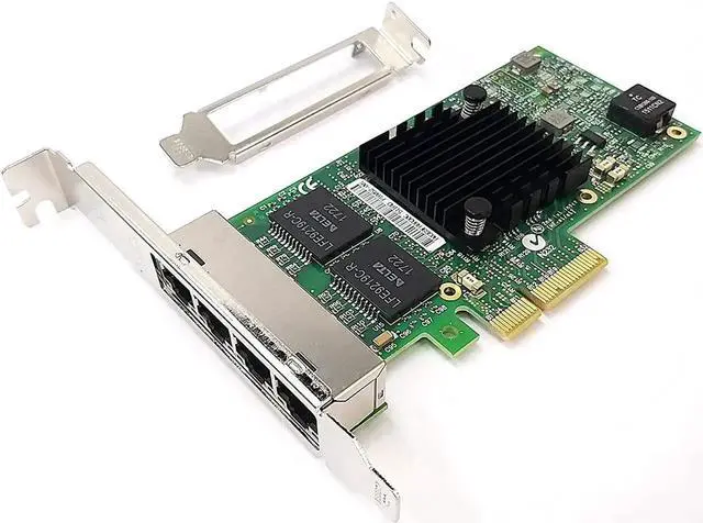 Alt view image 3 of 7 - 4 Port RJ-45 10/100/1000Mbps PCI-Express x 4 Gigabit Ethernet Server Adapter 4 Port Network Interface Controller Card for I350AM4 Chipset, Compare to Intel I350-T4