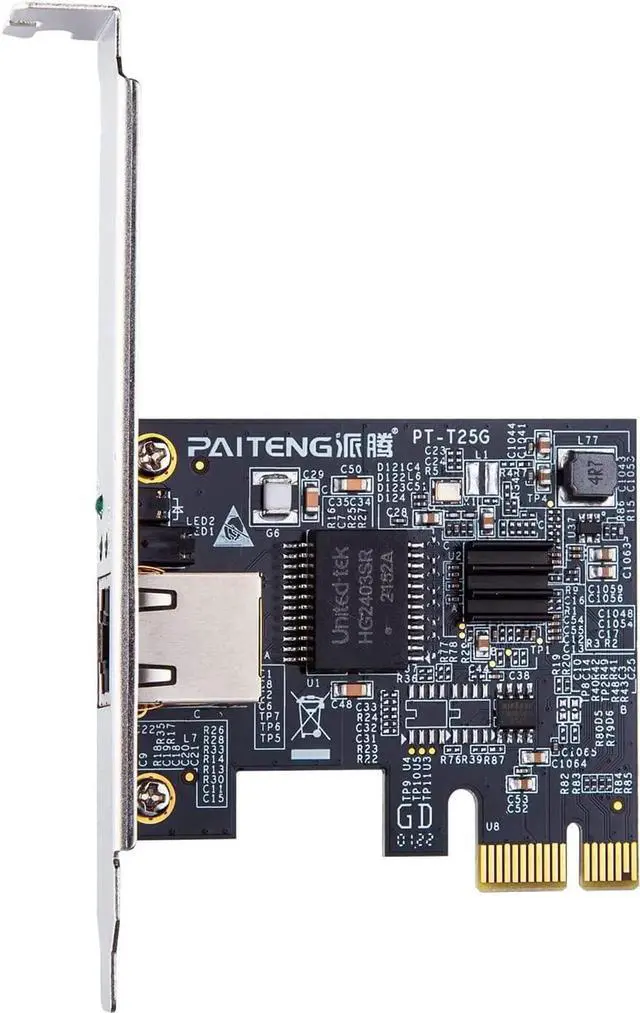 Alt view image 5 of 7 - 100M/1000M/2.5G Gigabit Ethernet Network Interface Card (NIC) Single Copper RJ45 Port, with Realtek RTL8125 Chip, PCIE X1, Support Windows Server/Ubuntu/Centos/Debian