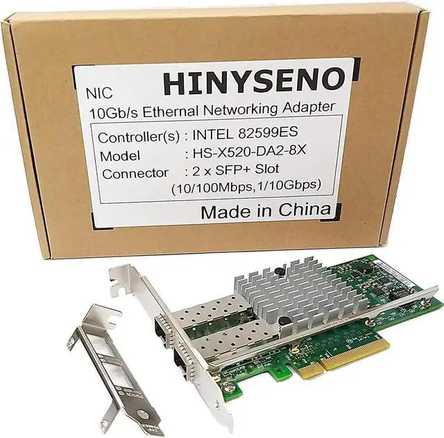 Alt view image 3 of 5 - Dual Port 10GbE SFP+ Fiber Optic PCI-Express x 8 NICs Gigabit Ethernet Server Adapter 2 Port Network Interface Controller Card for 82599ES Chipset, Compare to Intel X520-DA2