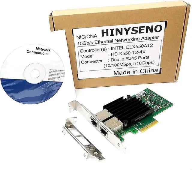 Alt view image 4 of 5 - Dual Port 10GbE RJ-45 PCI-Express x 4 Gigabit Ethernet Server Adapter Dual Port Network Interface Controller Card for X550 Chipset, Compare to Intel X550-T2