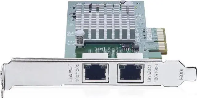 Alt view image 2 of 5 - 1.25G Gigabit Ethernet Converged Network Adapter (NIC) with Intel I350AM2 Controller - Compatible for Intel I350-T2, Dual Copper RJ45 Ports, PCI-E 2.1 X4