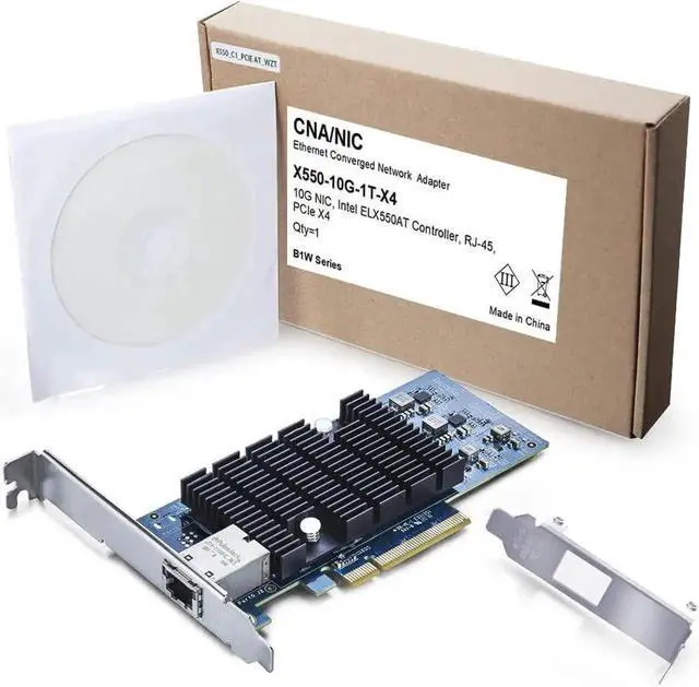 Alt view image 3 of 6 - 10Gb RJ45 PCI-E Network Card NIC, Compare to Intel X550-T1, with Intel X550-AT Chip, Single RJ45 Port, PCI Express 3.0 X4, Ethernet Converged Network Adapter Support Windows/Linux/VMware